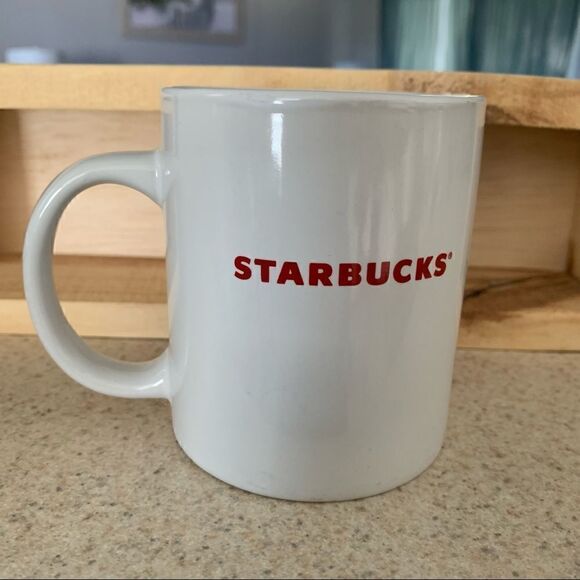 Starbucks 2009 Red Corporate Name Logo Ceramic 11 oz. Coffee Mug - Picture 3 of 4